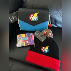 NEW SET Disney Loungefly Rescue Rangers Purse, Beanie, and Wallet